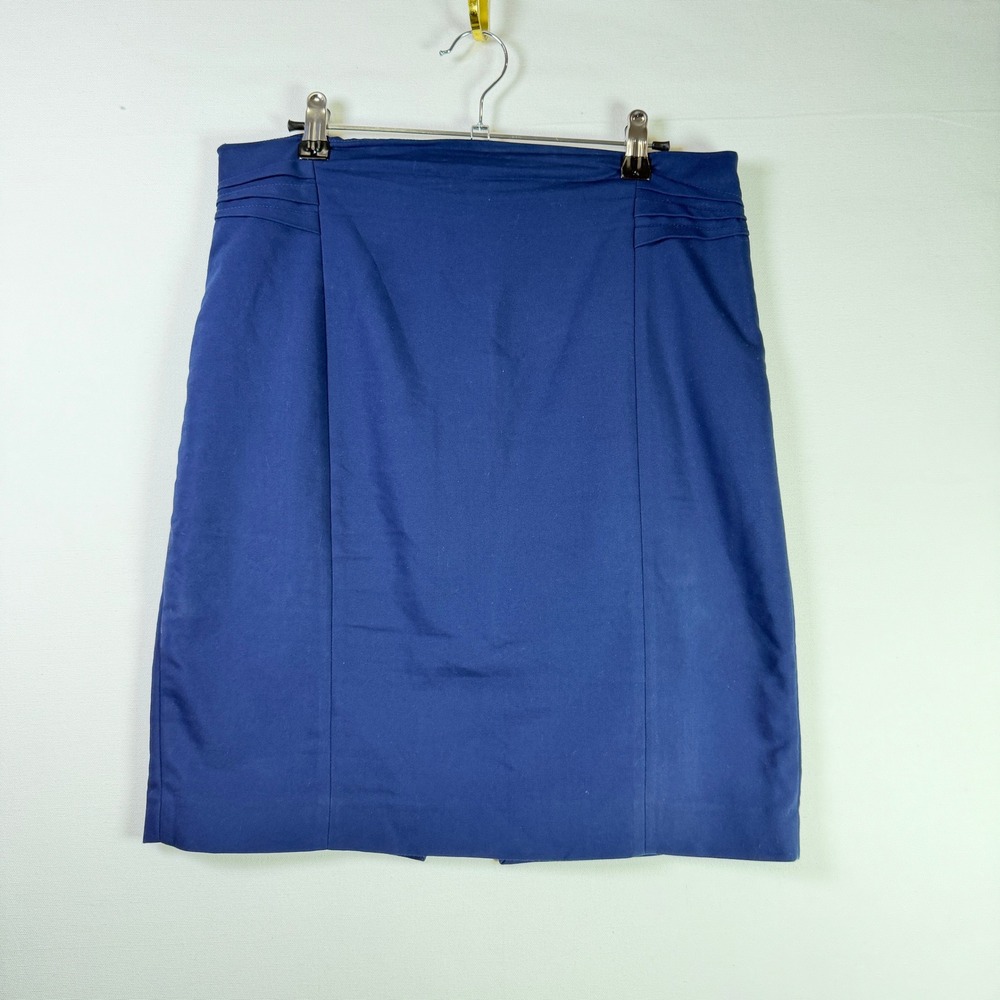 EXPRESS Navy Blue Pleated Hip Pencil Skirt 10